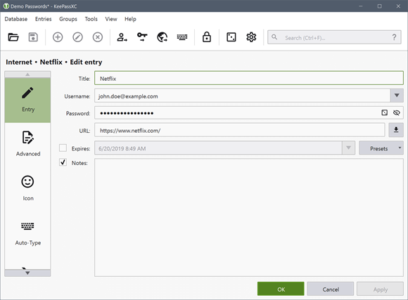 Entry Editing