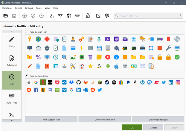 Entry Icons